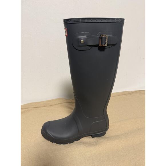 Hunter Boots Womens Size 7 Black Original Tall Rain Wellington Waterproof Rubber - Picture 2 of 9